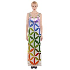 Mandala Rainbow Colorful Thigh Split Maxi Dress by Bedest