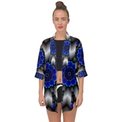 Kaleidoscope-abstract-round Open Front Chiffon Kimono