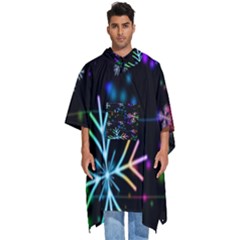 Snowflakes Snow Winter Christmas Men s Hooded Rain Ponchos by Bedest