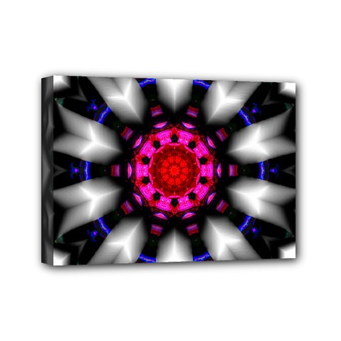 Kaleidoscope-round-metal Mini Canvas 7  X 5  (stretched) by Bedest