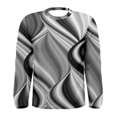 Waves-black-and-white-modern Men s Long Sleeve T-shirt by Bedest