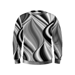 Waves-black-and-white-modern Kids  Sweatshirt by Bedest