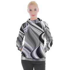 Waves-black-and-white-modern Women s Hooded Pullover by Bedest