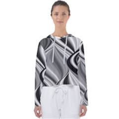 Waves-black-and-white-modern Women s Slouchy Sweat