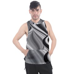 Waves-black-and-white-modern Men s Sleeveless Hoodie by Bedest