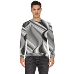 Waves-black-and-white-modern Men s Fleece Sweatshirt by Bedest