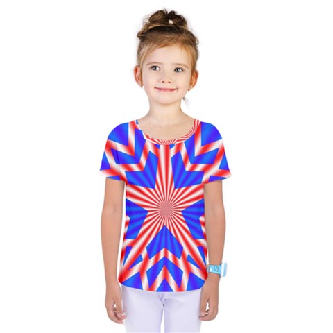 Star-explosion-burst-usa-red Kids  One Piece T-shirt by Bedest