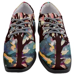 Tree-moon-night-sky-landscape Women Heeled Oxford Shoes by Bedest