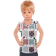 Mint Black Coral Heart Paisley Kids  Sport Tank Top