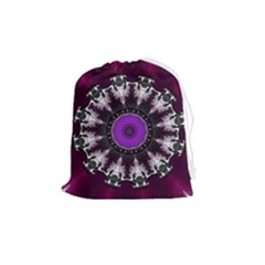 Kaleidoscope-round-circle-geometry Drawstring Pouch (medium) by Bedest