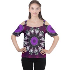 Kaleidoscope-round-circle-geometry Cutout Shoulder T-shirt