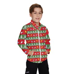 Christmas-papers-red-and-green Kids  Windbreaker by Bedest