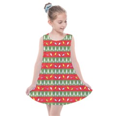 Christmas-papers-red-and-green Kids  Summer Dress by Bedest