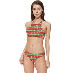 Christmas-papers-red-and-green Banded Triangle Bikini Set