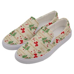 Christmas-paper-scrapbooking-- Men s Canvas Slip Ons