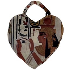 Hieroglyphics-goddess-queen Giant Heart Shaped Tote by Bedest