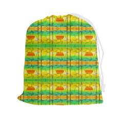 Birds-beach-sun-abstract-pattern Drawstring Pouch (2xl) by Bedest