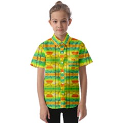 Birds-beach-sun-abstract-pattern Kids  Short Sleeve Shirt by Bedest