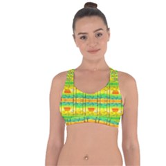 Birds-beach-sun-abstract-pattern Cross String Back Sports Bra by Bedest