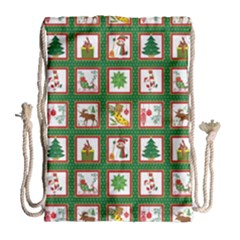 Christmas-paper-christmas-pattern Drawstring Bag (large) by Bedest