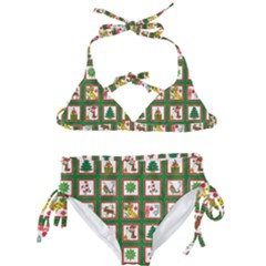 Christmas-paper-christmas-pattern Kids  Classic Bikini Set by Bedest