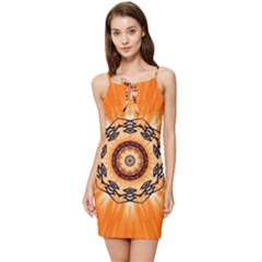 Abstract-kaleidoscope-colorful Summer Tie Front Dress