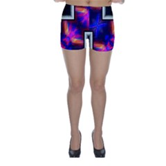 Box-abstract-frame-square Skinny Shorts by Bedest