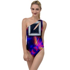 Box-abstract-frame-square To One Side Swimsuit