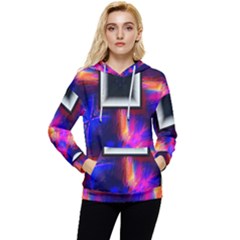 Box-abstract-frame-square Women s Lightweight Drawstring Hoodie by Bedest