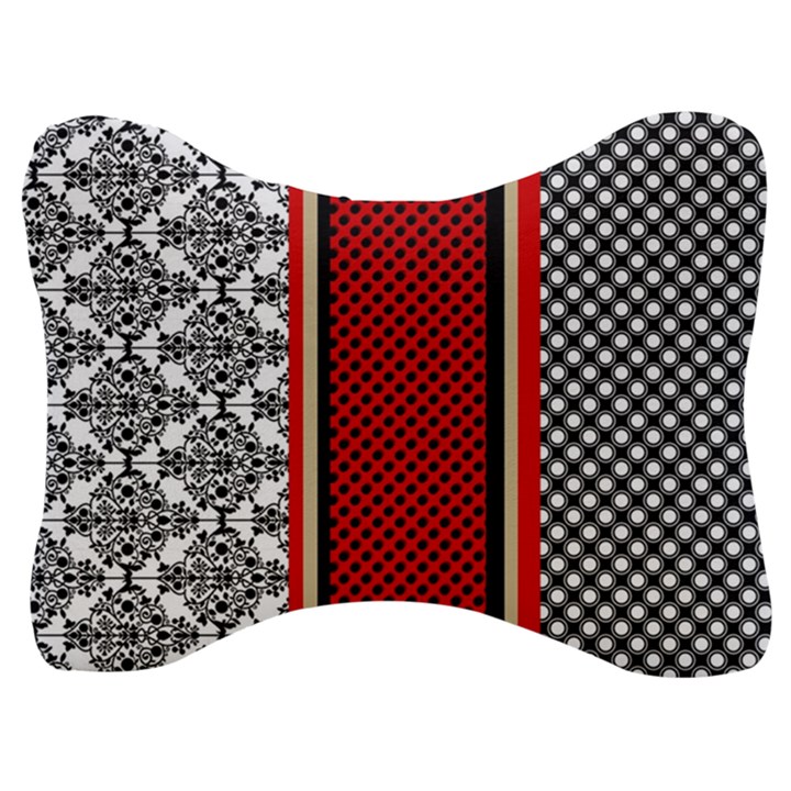 Background-damask-red-black Velour Seat Head Rest Cushion