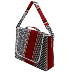 Background-damask-red-black Box Up Messenger Bag