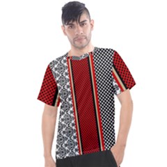 Background-damask-red-black Men s Sport Top by Bedest