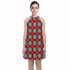 Darts-dart-board-board-target-game Velvet Halter Neckline Dress 