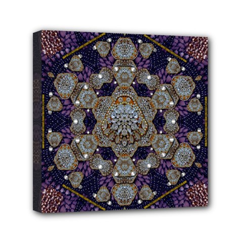 Flowers Of Diamonds In Harmony And Structures Of Love Mini Canvas 6  X 6  (stretched) by pepitasart
