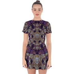 Flowers Of Diamonds In Harmony And Structures Of Love Drop Hem Mini Chiffon Dress by pepitasart