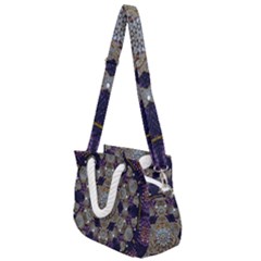 Flowers Of Diamonds In Harmony And Structures Of Love Rope Handles Shoulder Strap Bag by pepitasart