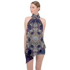 Flowers Of Diamonds In Harmony And Structures Of Love Halter Asymmetric Satin Top by pepitasart