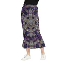 Flowers Of Diamonds In Harmony And Structures Of Love Maxi Fishtail Chiffon Skirt by pepitasart