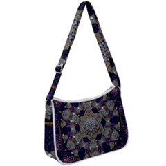 Flowers Of Diamonds In Harmony And Structures Of Love Zip Up Shoulder Bag by pepitasart