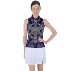 Flowers Of Diamonds In Harmony And Structures Of Love Women s Sleeveless Polo T-shirt by pepitasart
