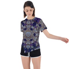 Flowers Of Diamonds In Harmony And Structures Of Love Asymmetrical Short Sleeve Sports T-shirt by pepitasart