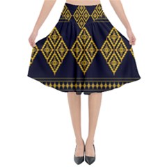 Abstract-batik Klasikjpg Flared Midi Skirt