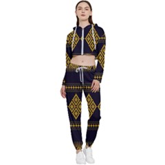 Abstract-batik Klasikjpg Cropped Zip Up Lounge Set by nateshop