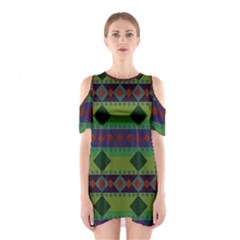 Background-batik 01 Shoulder Cutout One Piece Dress by nateshop