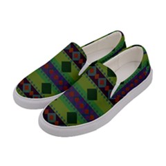 Background-batik 01 Women s Canvas Slip Ons by nateshop