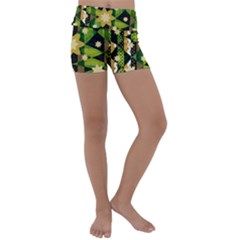 Background-batik 02 Kids  Lightweight Velour Yoga Shorts by nateshop