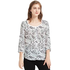 Batik Klasik In Indonesia Chiffon Quarter Sleeve Blouse