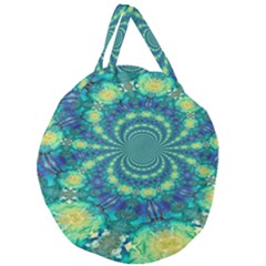 Fractal Giant Round Zipper Tote by nateshop