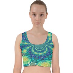 Fractal Velvet Racer Back Crop Top by nateshop