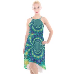 Fractal High-low Halter Chiffon Dress  by nateshop